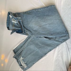 Ripped/Split hem Mom Jeans